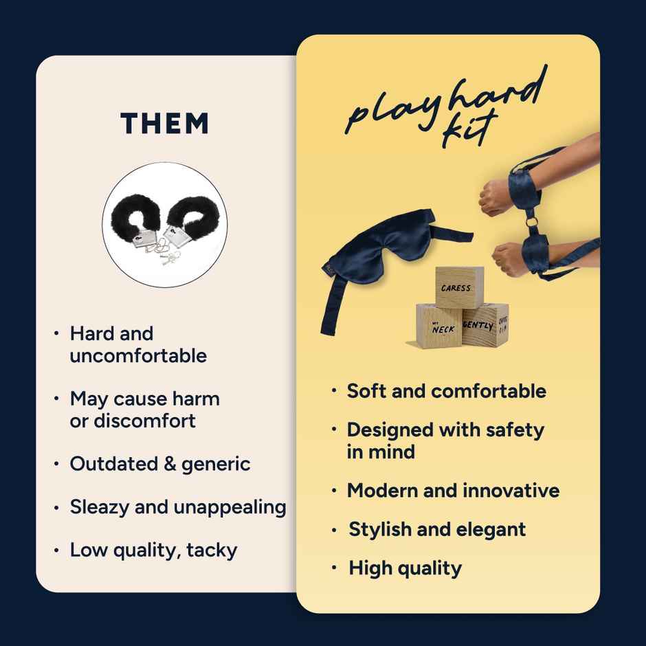 MyMuse Play Hard Kit- Handcuffs, Blindfold, Dirty Dice