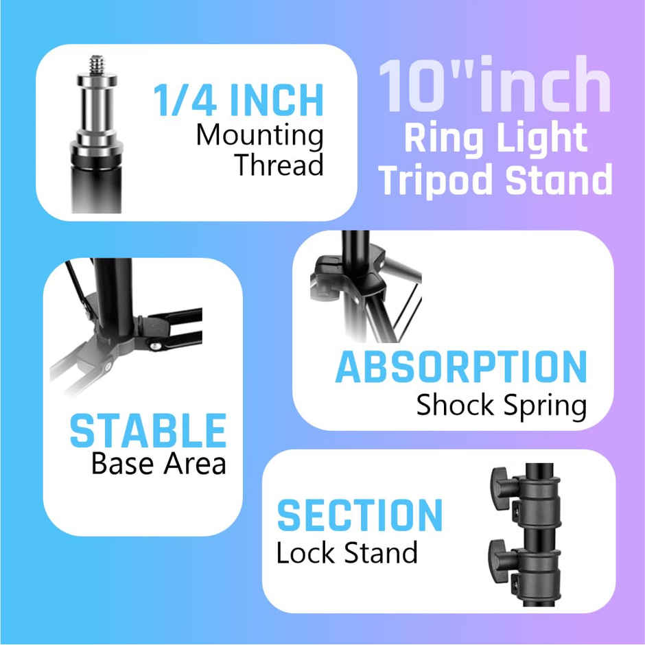 Tygot 10 Inch Ring Light with 7 ft Tripod Stand