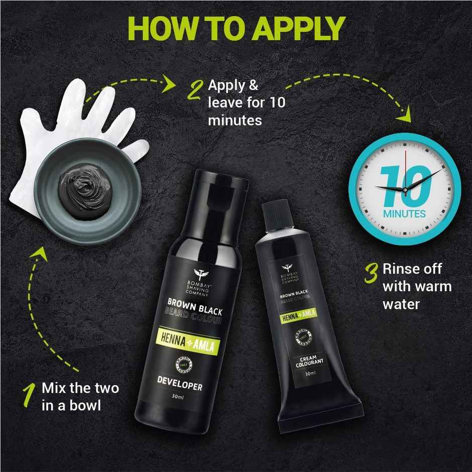 Bombay Shaving Company Beard Color For Men Natural Brown Black Beard Color Long Lasting Kit