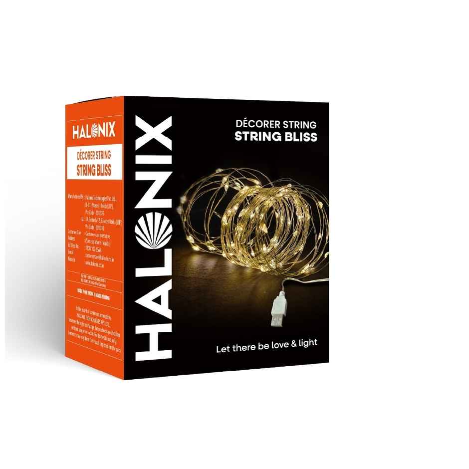 Halonix Decorer Bliss Yellow Copper USB String Light | Yellow | 10 m
