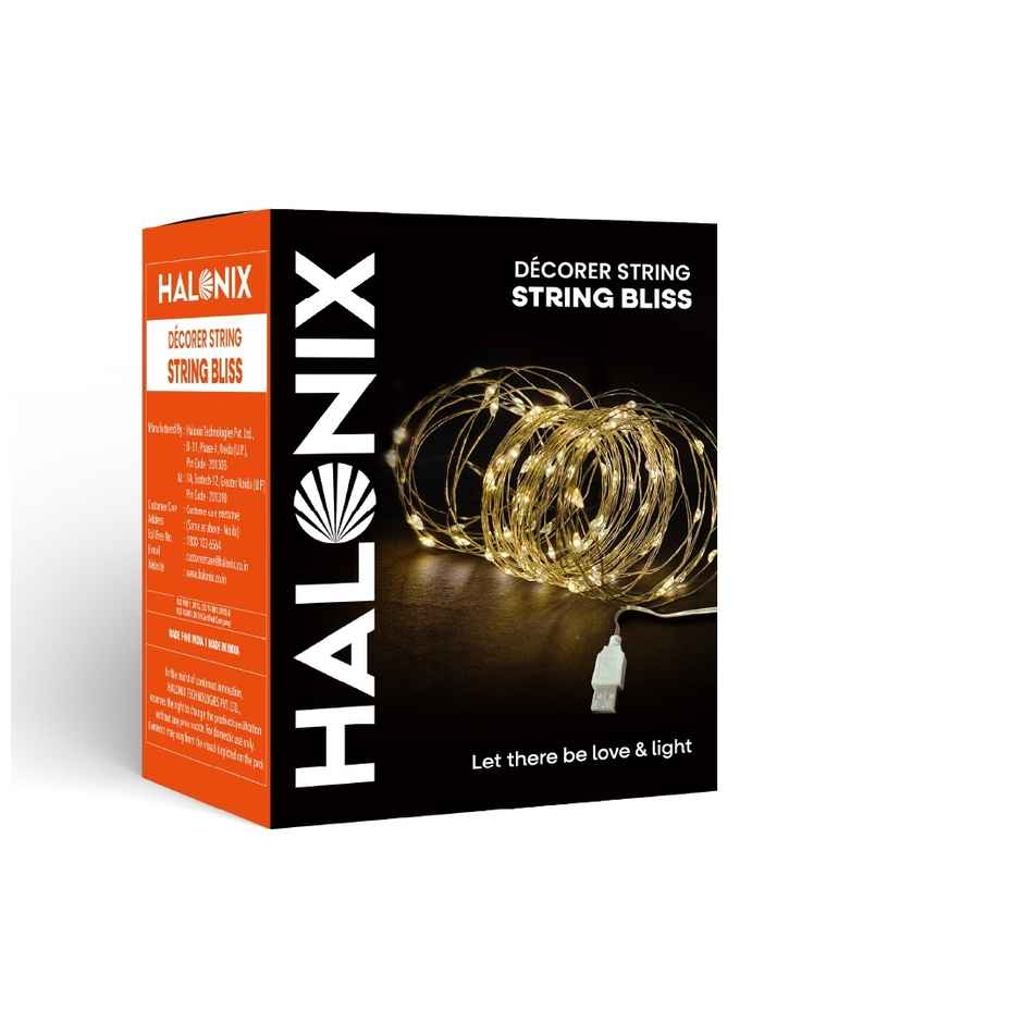 Halonix Decorer Bliss Yellow Copper USB String Light | Yellow | 10 m