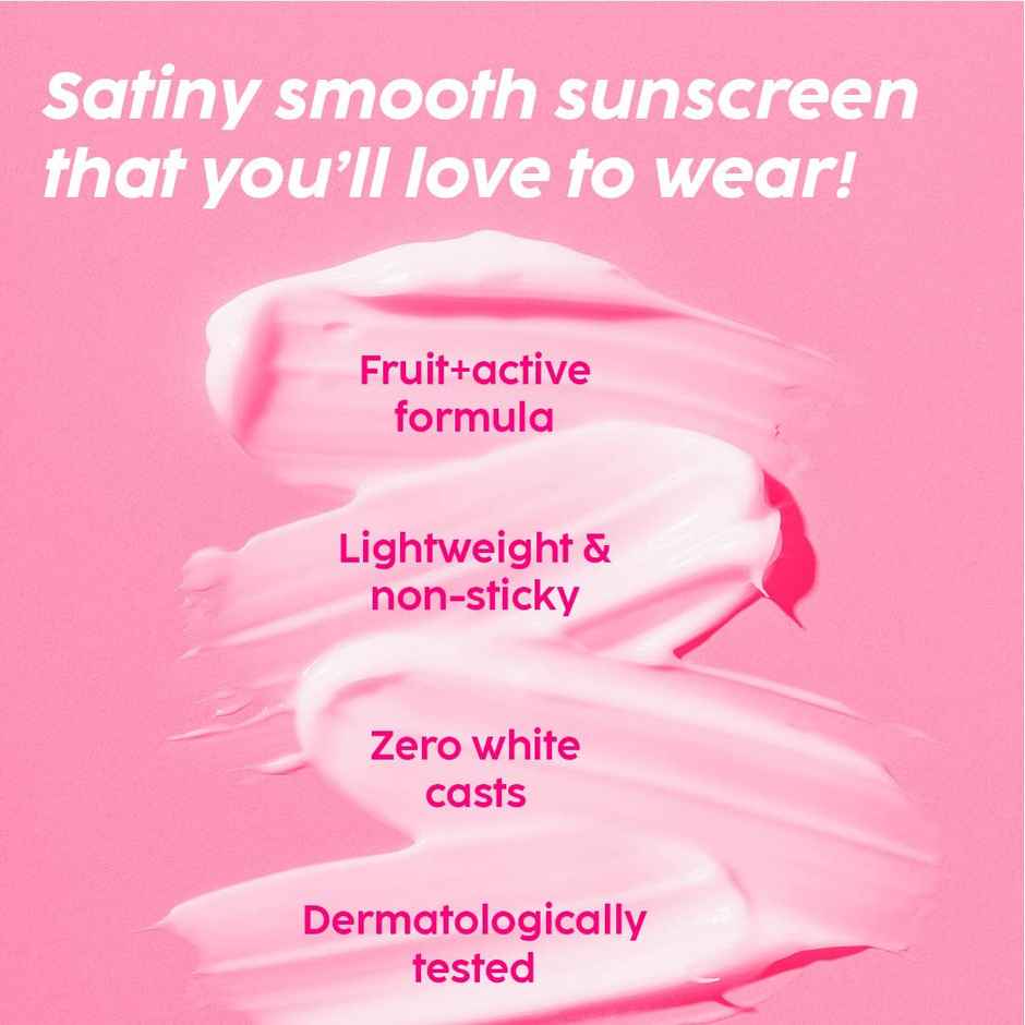 Plix Guava Glow Sunscreen SPF 50+ with UVA, UVB & Blue Light Protection enriched with Ceramides & Hyaluronic Acid