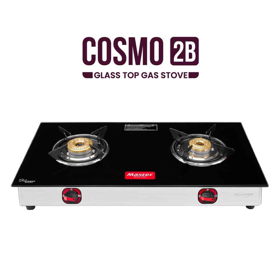 Master Cosmo Glass Top Gas Stove 2 Burner, Isi Certified