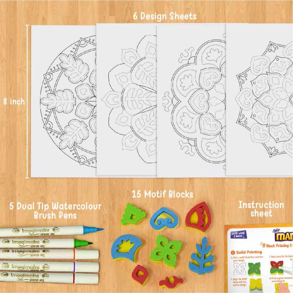 Imagimake DIY Mandala Art and Craft Kit Toys 6 Design Birthday Gifting for Kid