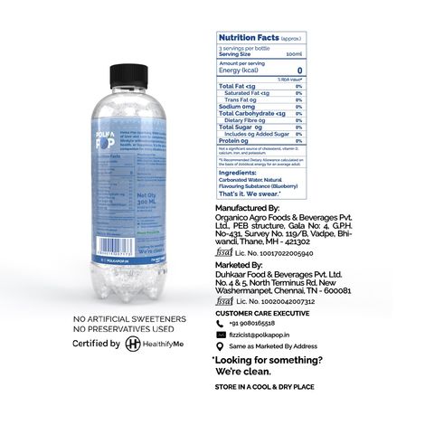 Polka Pop Zero Sugar Blueberry Sparkling Water