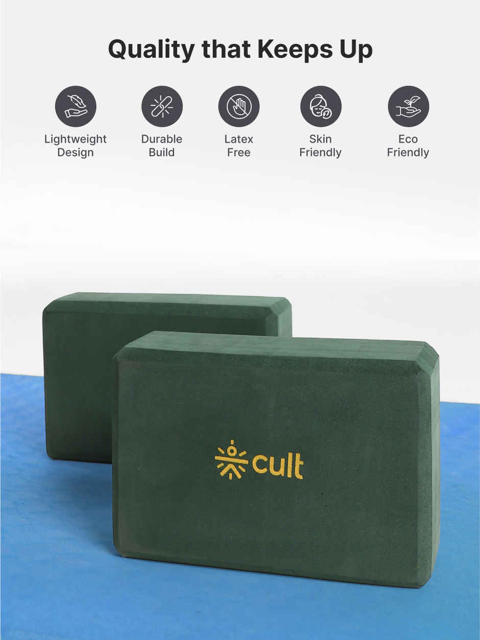Cultfit Yoga Block Set | Green