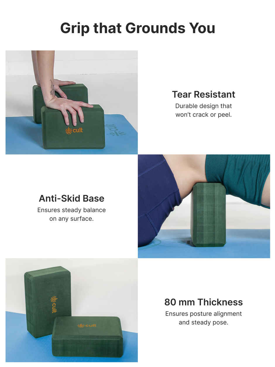 Cultfit Yoga Block Set | Green