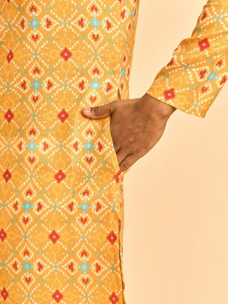 Diwas By Mayavar Men's Majestic Kurta | Mustard - XL