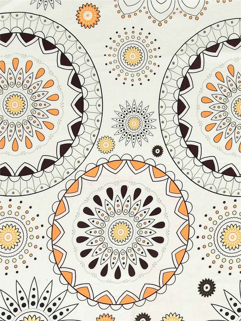 DREAM WEAVERZ Elastic Fitted Double Bedsheet | 2 Frill Pillow Covers | Polycotton | Cream Yellow
