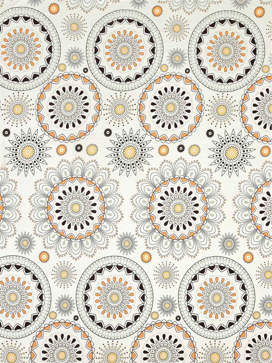 DREAM WEAVERZ Elastic Fitted Double Bedsheet | 2 Frill Pillow Covers | Polycotton | Cream Yellow