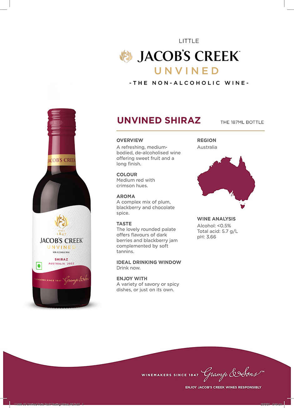 Jacob's Creek Unvined Shiraz Non-Alcoholic Red Wine