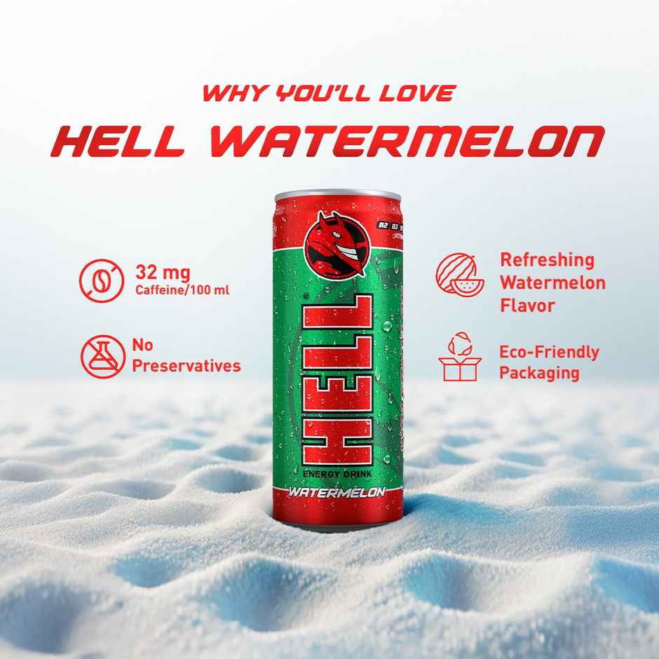 Hell Energy Drink (250ml) & Hell Energy Drink Watermelon (250ml) Combo 