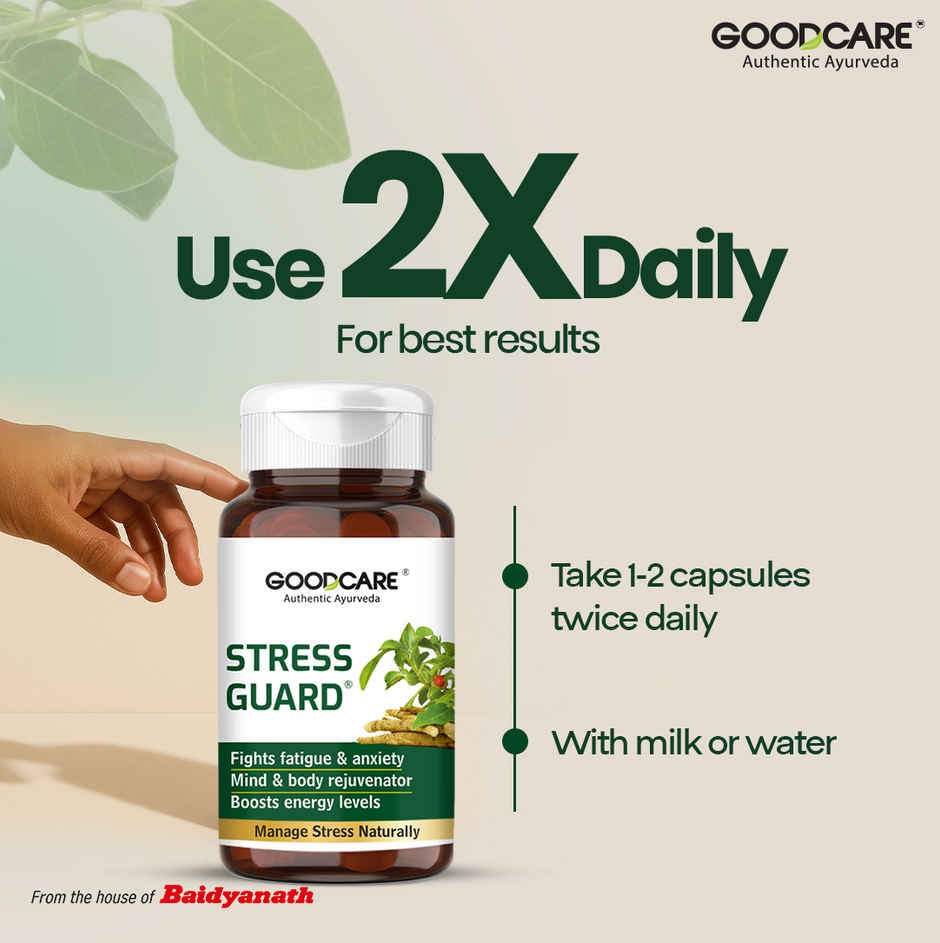 Goodcare Stress Guard Ayurvedic Capsule For Ultimate Relaxation And Calmness 60 Capsules