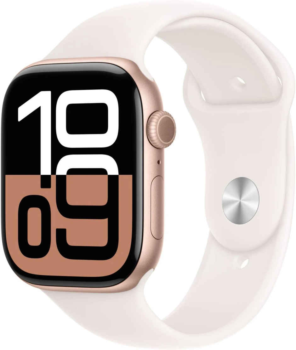 Apple Watch Series 10 GPS 46mm Rose Gold Aluminium Case with Light Blush Sport Band - S/M