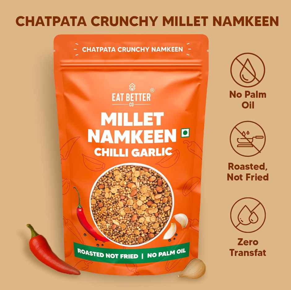 Millet Namkeen - Chilli Garlic, Healthy Snacks By Eat Better Co Combo 