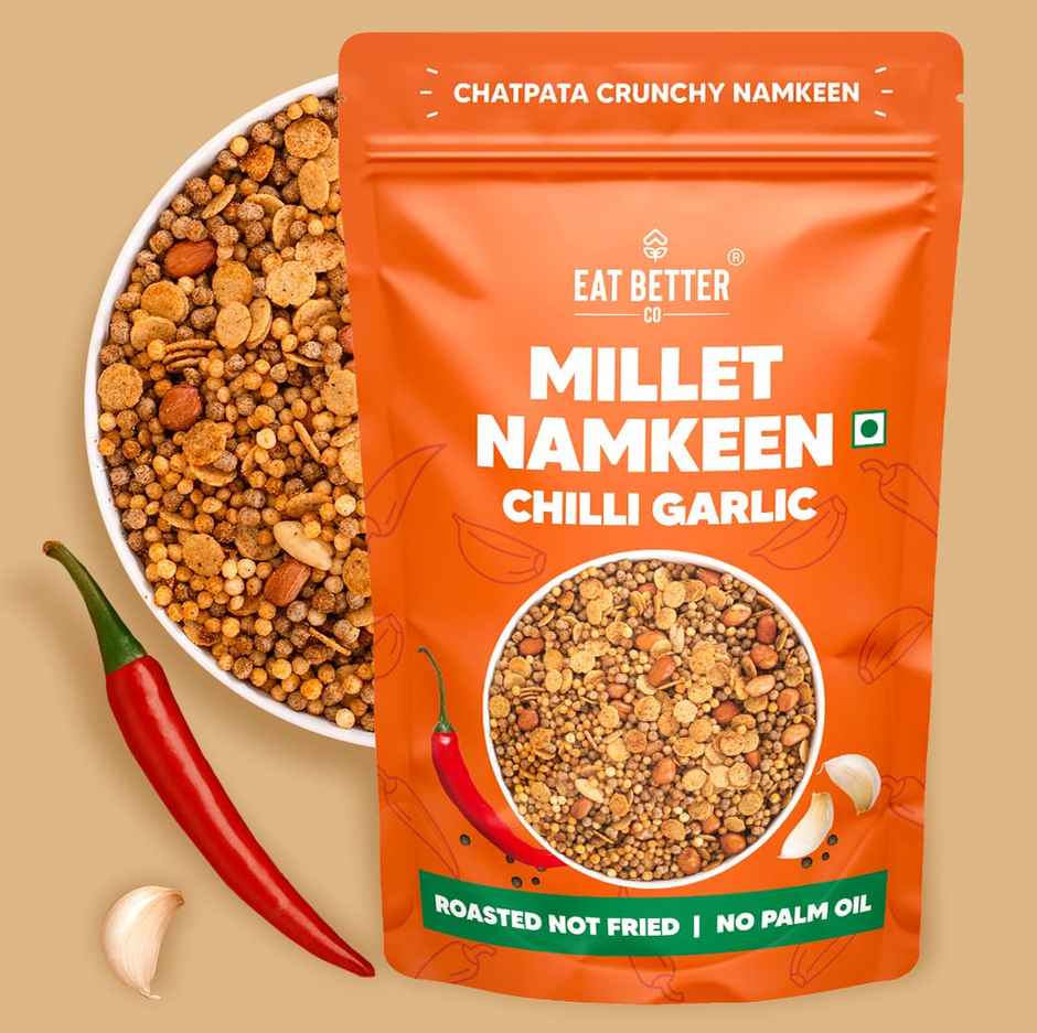 Millet Namkeen - Chilli Garlic, Healthy Snacks By Eat Better Co