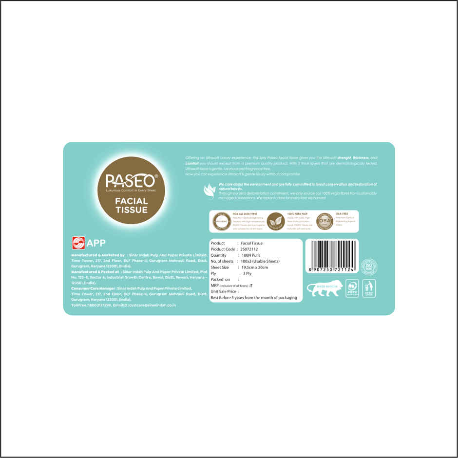 Paseo Facial Tissue XOXO 100 Pulls