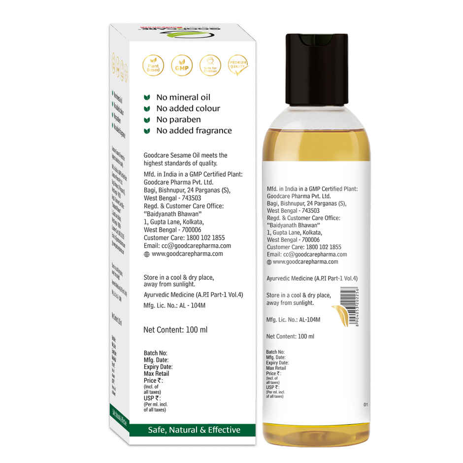 Goodcare 100% Sesame Oil | Pure Til Oil For Hair Skin and Body Nourishment