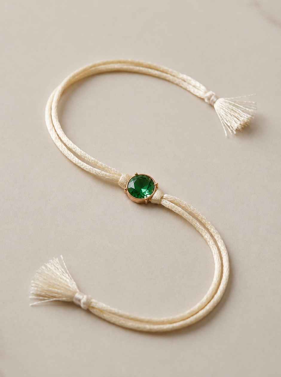 Swarovski - Emerald Eclat Rakhi Rakhi | Carat Gold Plating