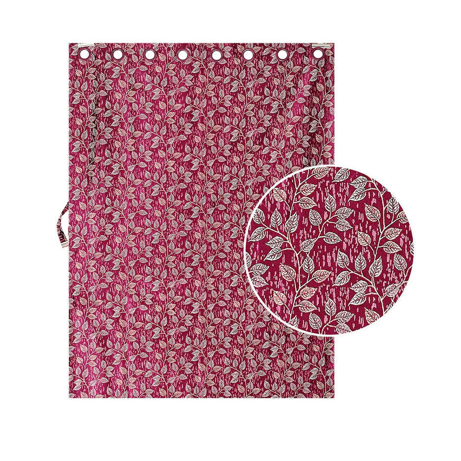 Antzco Maroon Printed Window Curtain 5 ft x 4 ft | Pack of 2 | WC06