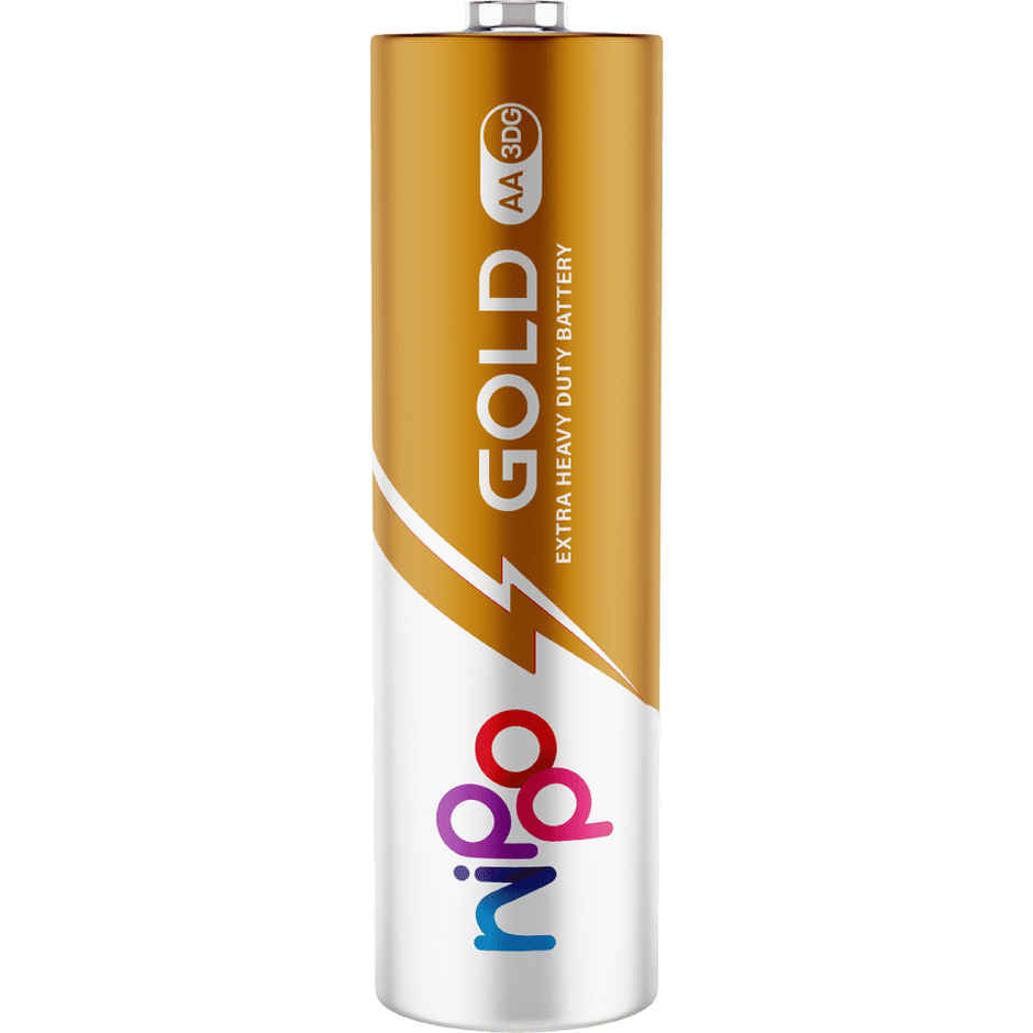 Nippo 3DG Gold AA Battery | 1.5 V | Leakproof |For Toys, Remotes, Clocks, Wireless Mouse - Pack of 10
