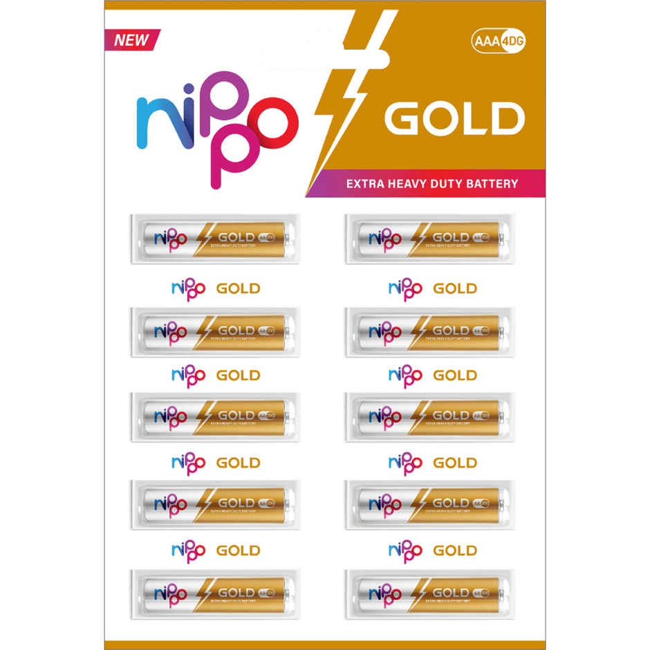 Nippo Gold Carbon Zinc AAA Batteries | Pack of 10