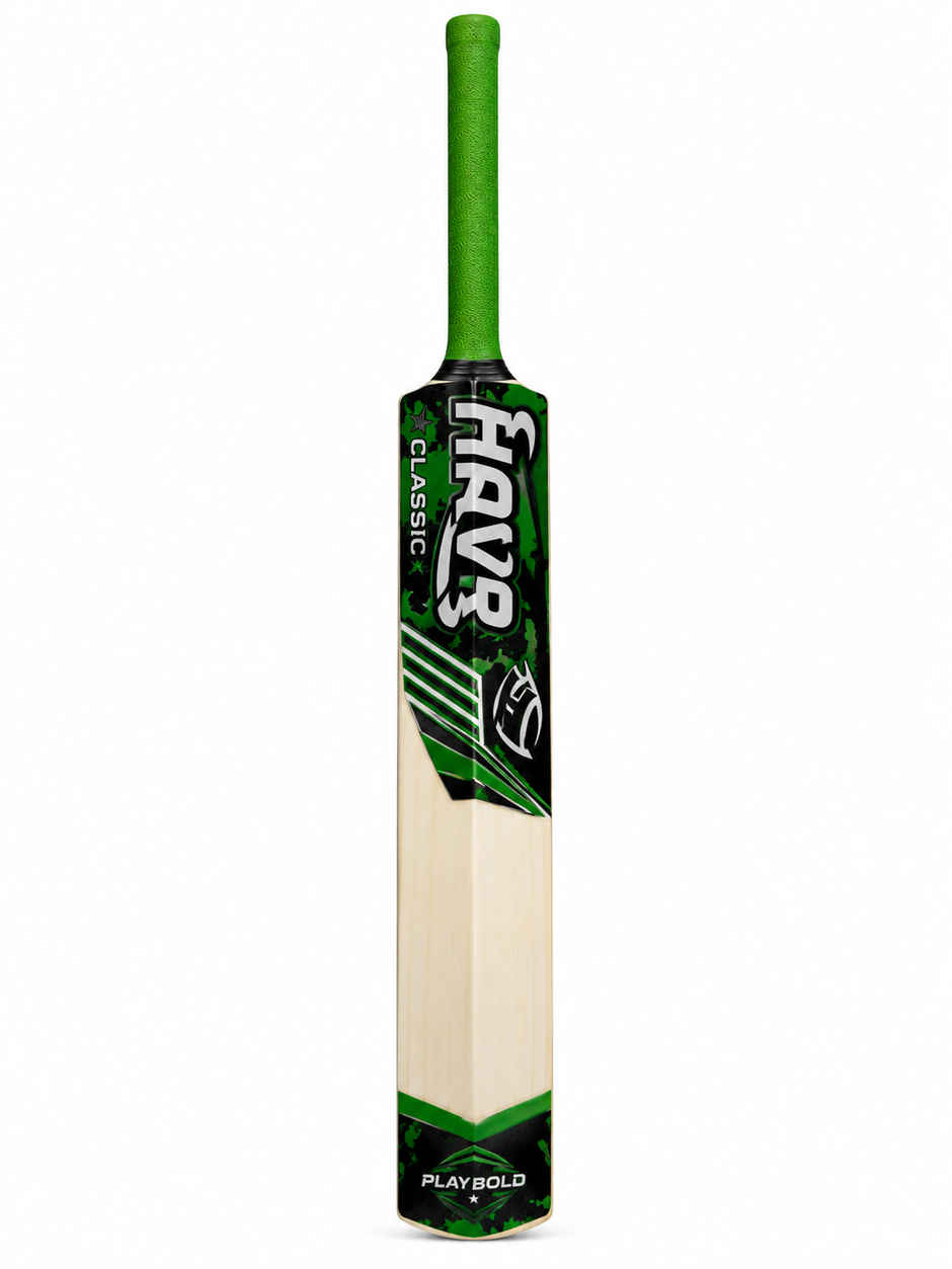 Classic Har | Plastic Cricket Bat | Full Size - Green & White