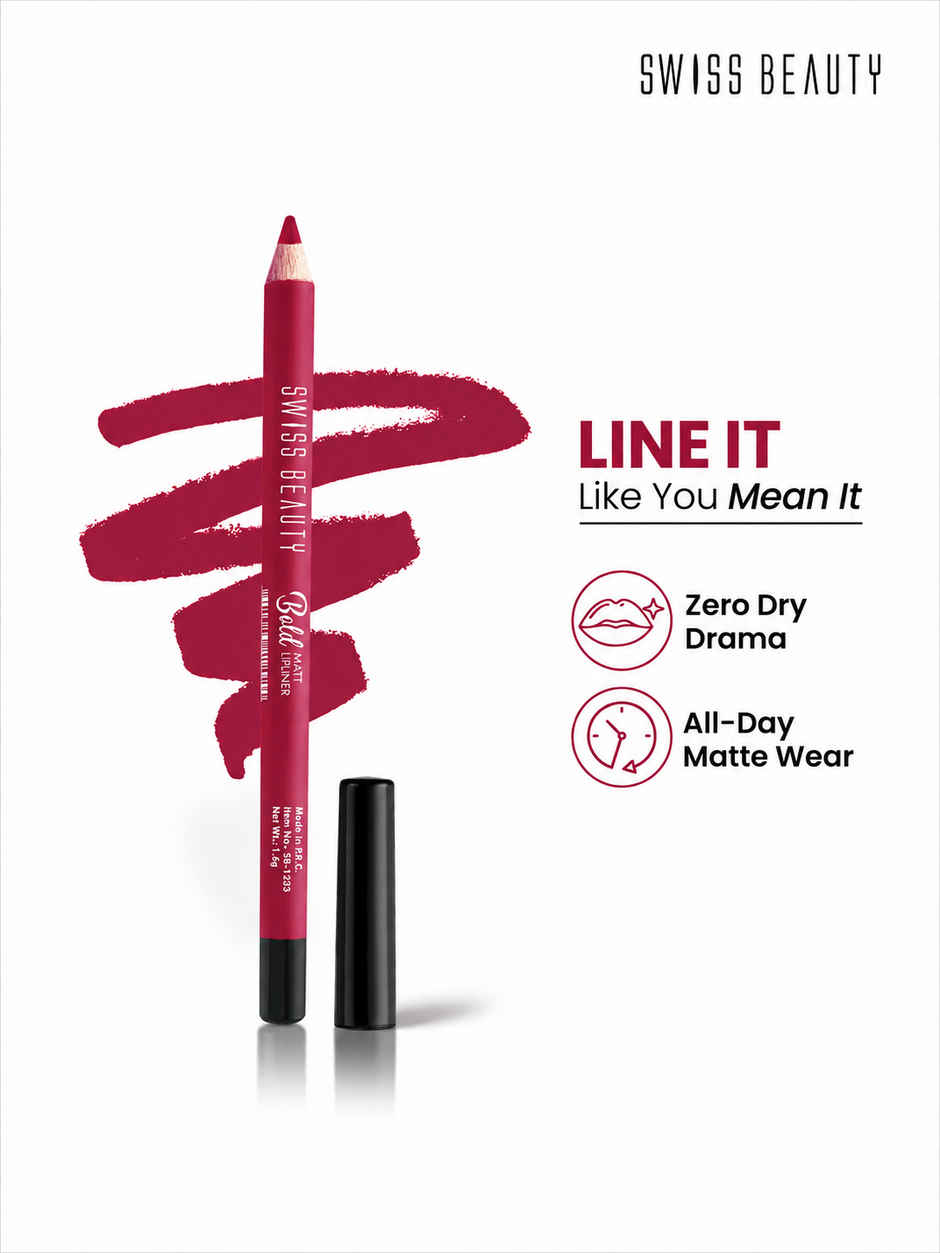 Swiss Beauty Bold Matt Lip Liner - 15 Perfect Maroon