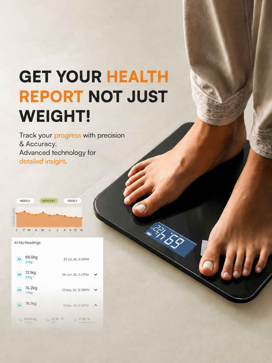 Fitelo Smart BMI Weighing Scale | Tracks 25+ Body Parameters & Body Fat | Free App Sync & Health Report Card