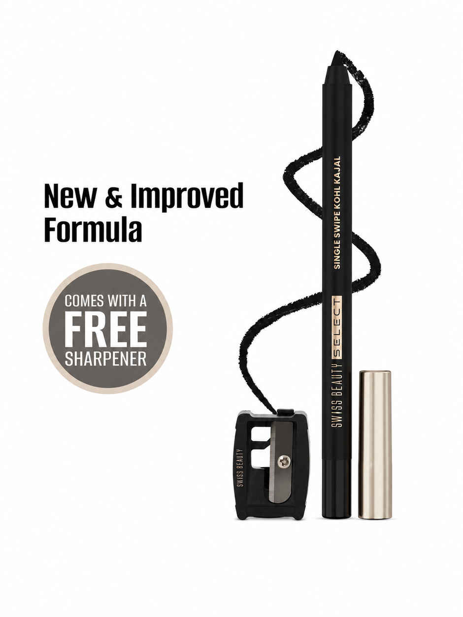 Swiss Beauty Select Single Swipe Kohl Kajal - Jet Black