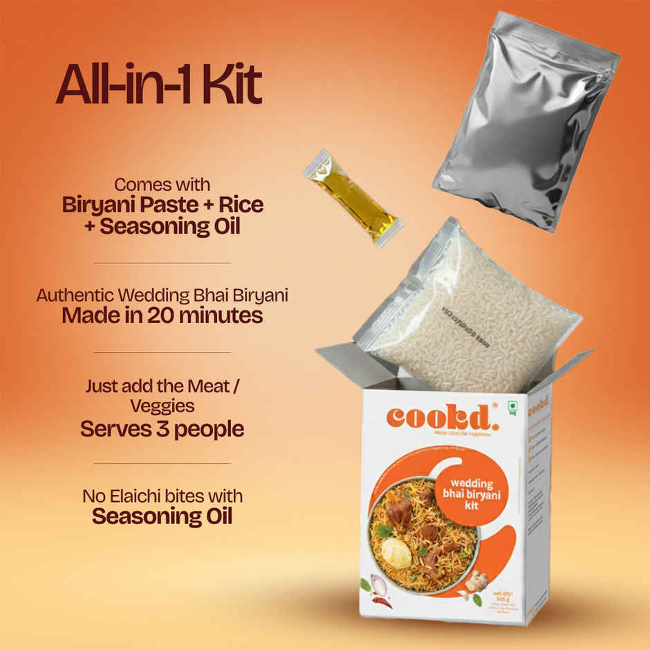 Cookd Wedding Bhai Biryani Kit | Easy-to-Cook Meal Kit Combo