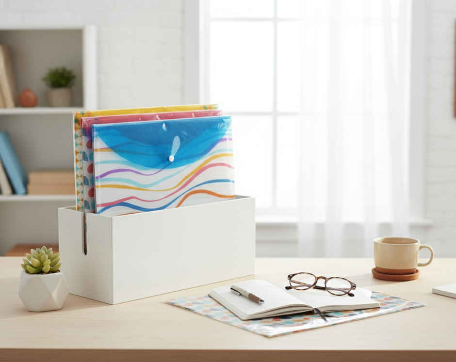 Saya Designer Clear Bag - Elegant and Durable Document Organizer | Assorted