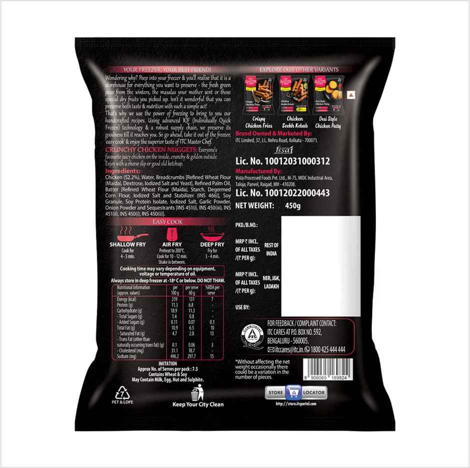 ITC Master Chef Crunchy Chicken Nuggets | Source of Protein | No Added Preservatives | 25 pieces Combo  