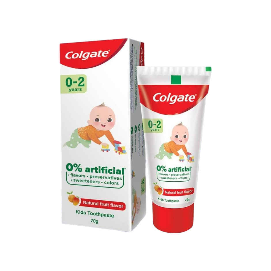 Colgate Toothpaste for Kids (0-2 years), Natural Fruit Flavour, SLS & Fluoride free