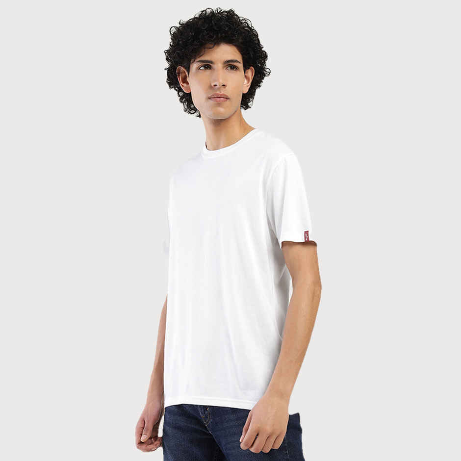 Levi's Men's Poly Cotton Round Neck T-shirt | White - S