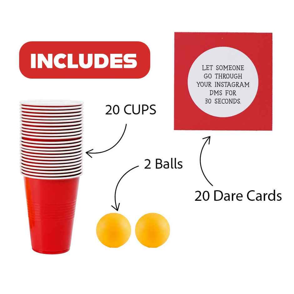Beer Pong Glasses and Cards Set | 20 Glasses and 20 Dares | Party Needs | Propcon