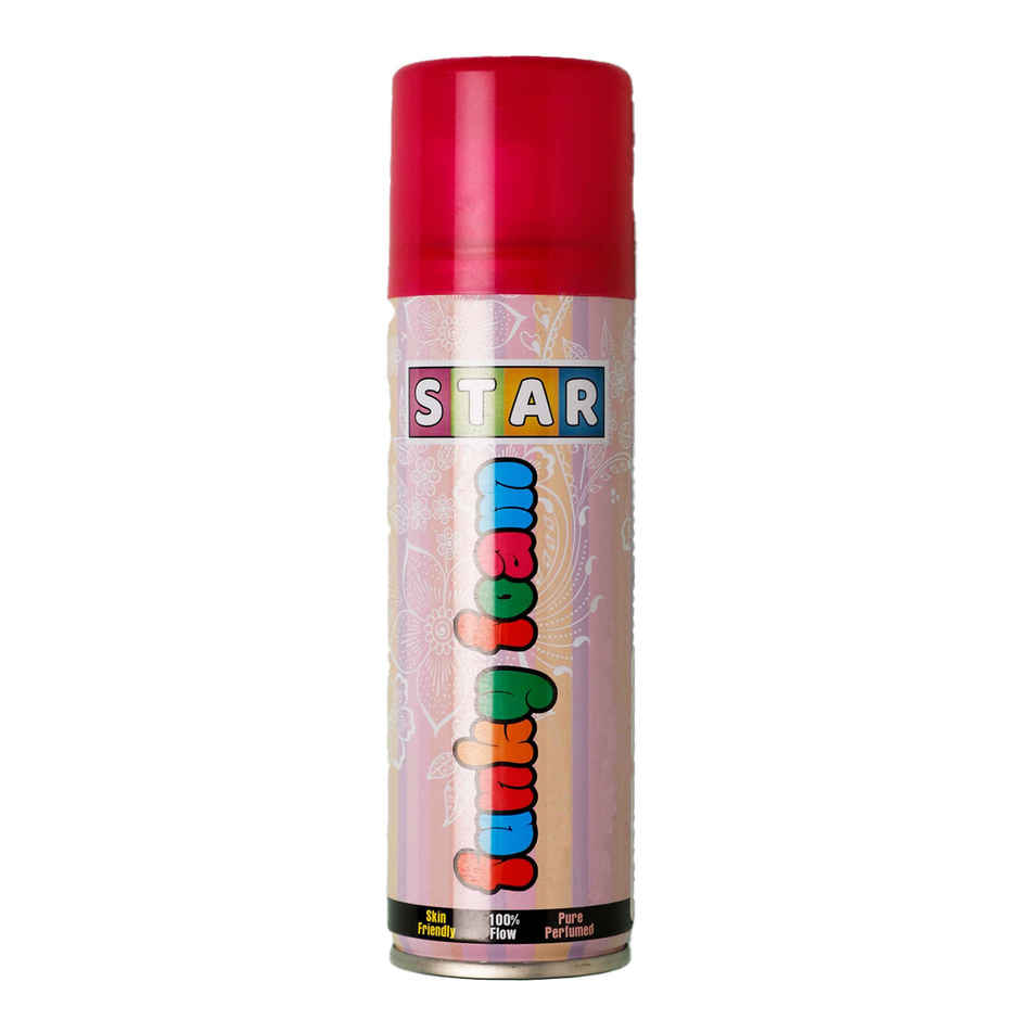Star Funky Foam Spray for Holi Party and Celebration | Pink | Pichai