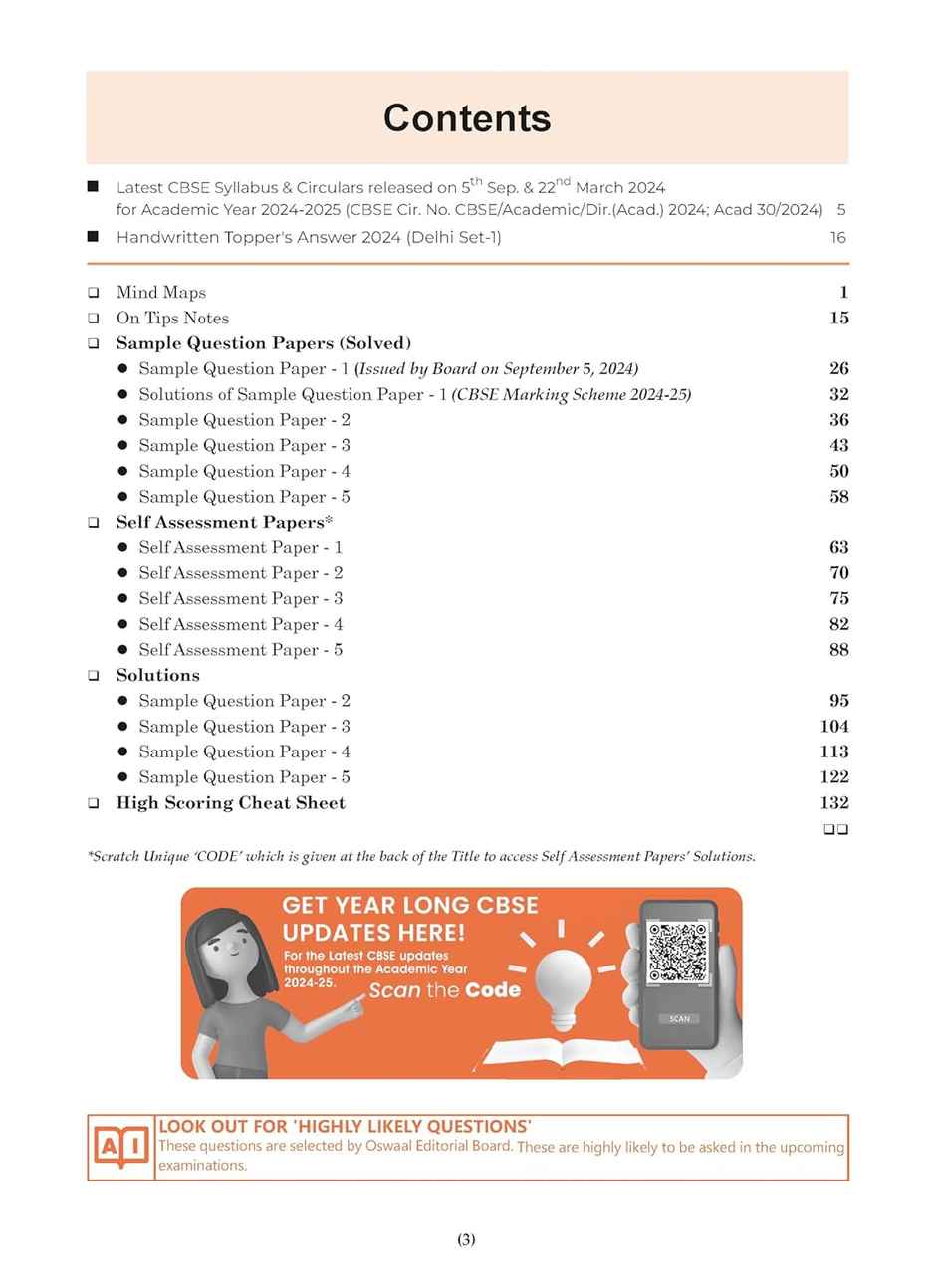 Oswaal CBSE Sample Question Papers Class 10 Maths Standard Book (For 2025 Exam)