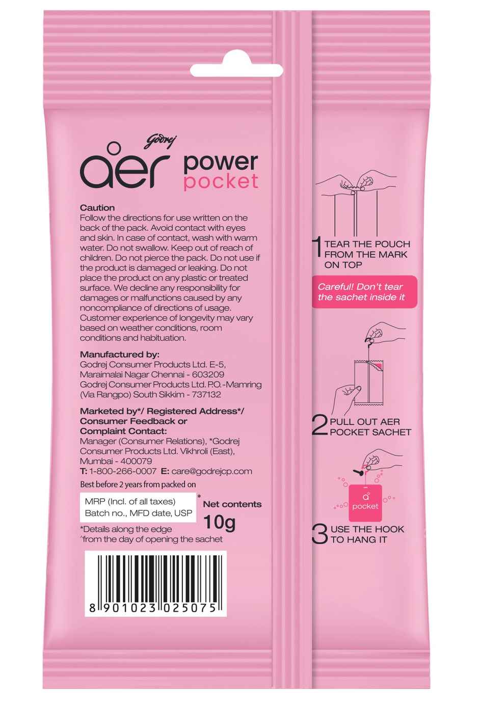Godrej Aer Power Pocket Bathroom Freshener - Rose Fresh Blossom