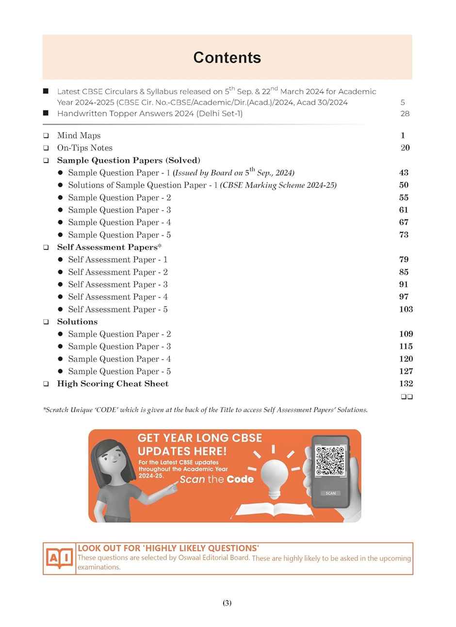 Oswaal CBSE Sample Question Papers Class 10 Social Science Book (For 2025 Exam)