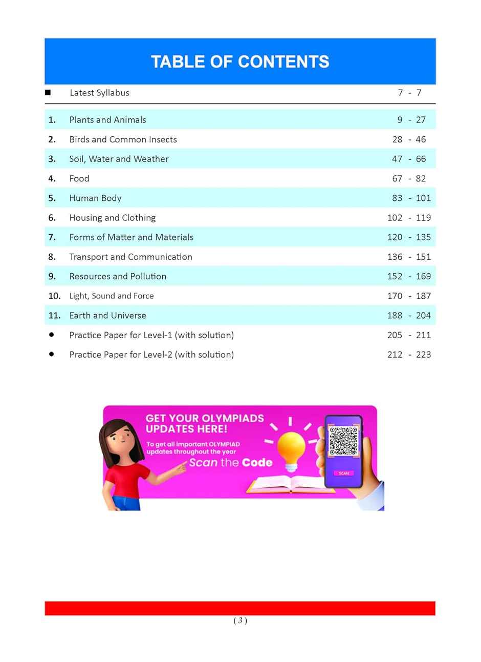 Oswaal One For All Olympiads Previous Year Solved Papers Class 3 Science For 2025 Exam