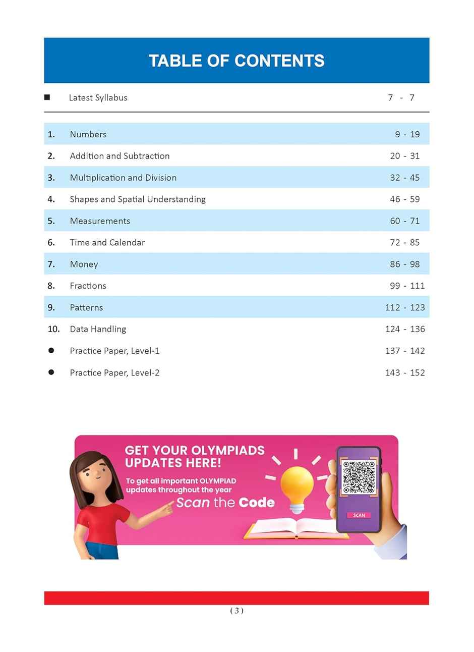 Oswaal One For All Olympiads Previous Year Solved Papers Class 2 Mathematics For 2025 Exam