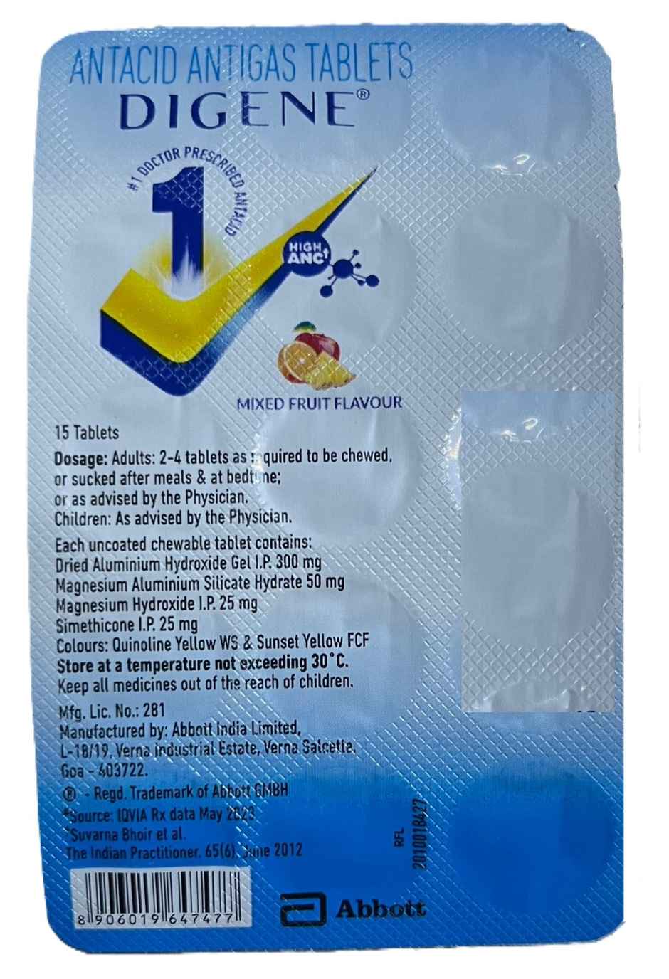 Digene Mixed Fruit Flavour Tablet Combo