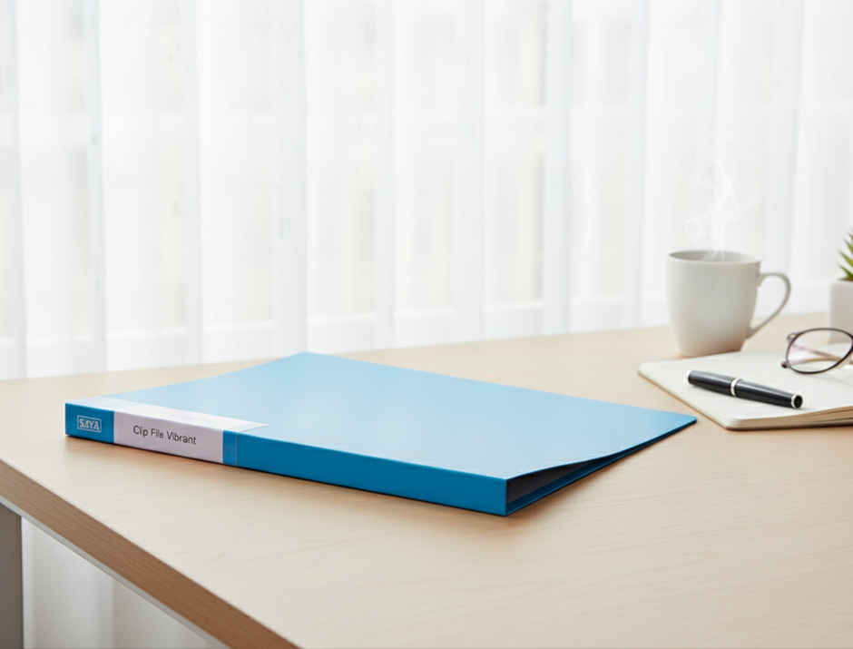 Saya Punchless Clip File - A4 Report Folder, Durable Document Organizer | Assorted