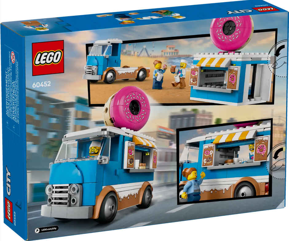 LEGO City Donut Truck Playset Vendor Vehicle Toy for Kids Aged 5 and up 60452 Building Blocks Toys