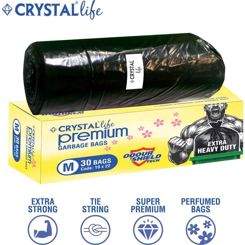 Crystal Life Premium Garbage Bag Medium Black