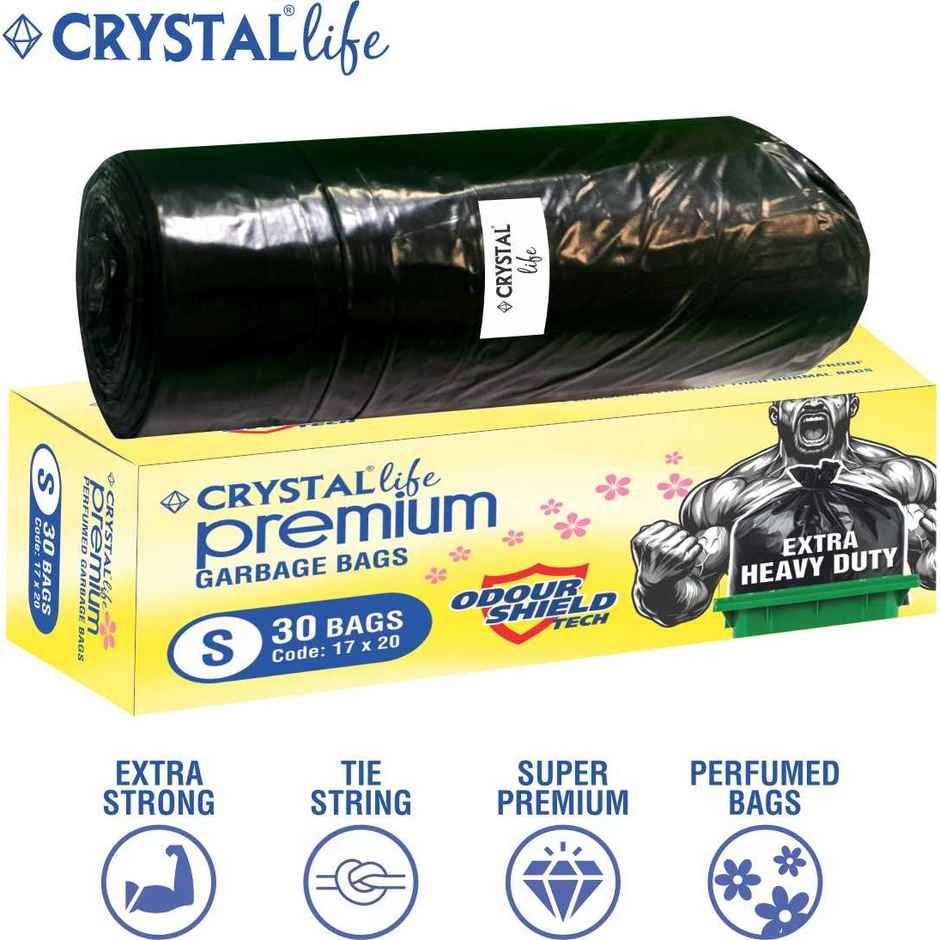 Crystal Life Life Premium Garbage Bag Small Black