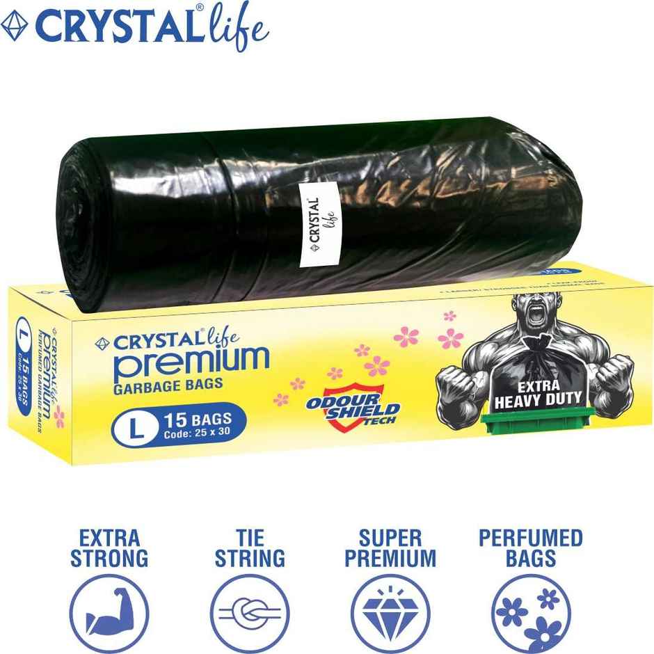 Crystal Life Premium Garbage Bag Large Black