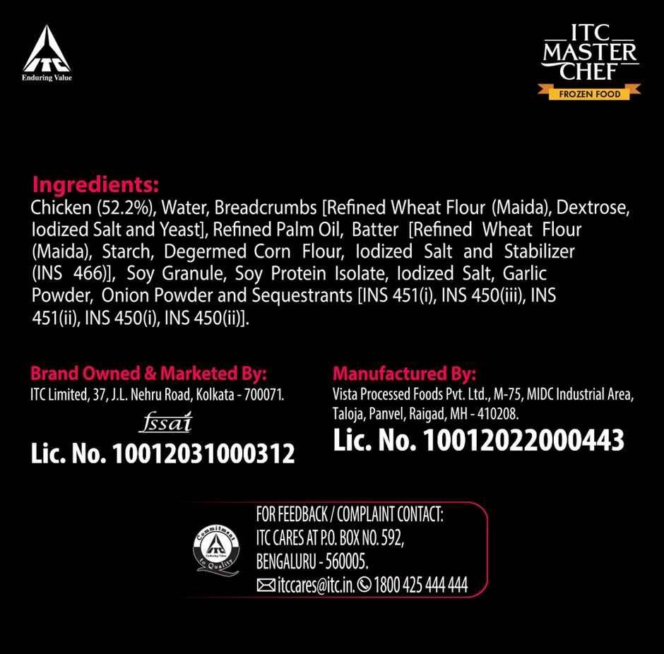 ITC Master Chef Crunchy Chicken Nuggets | Source of Protein | No Added Preservatives | 25 pieces