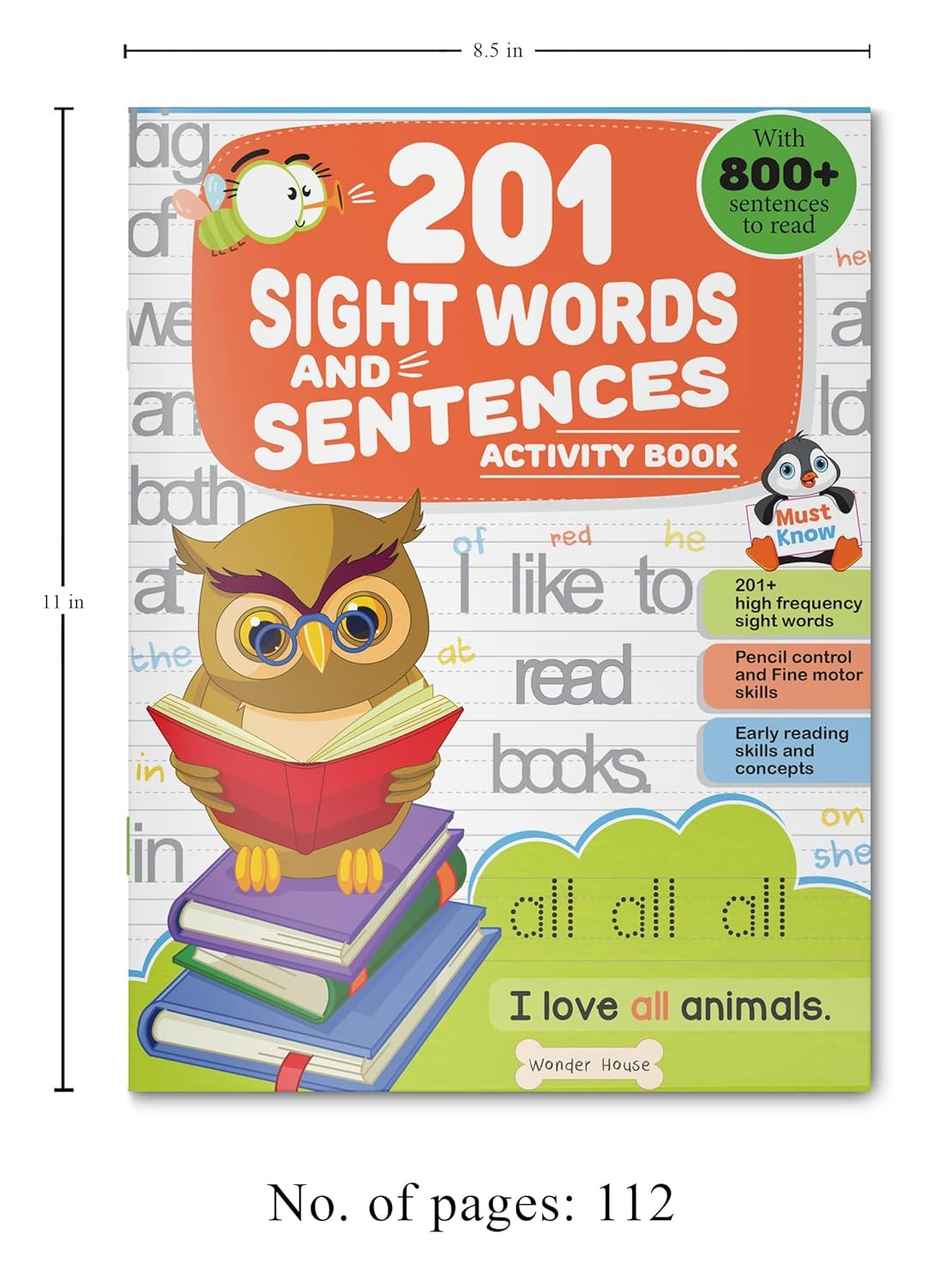 201 Sight Words and Sentence (with 800+ Sentences to Read)- Activity Book for Children
